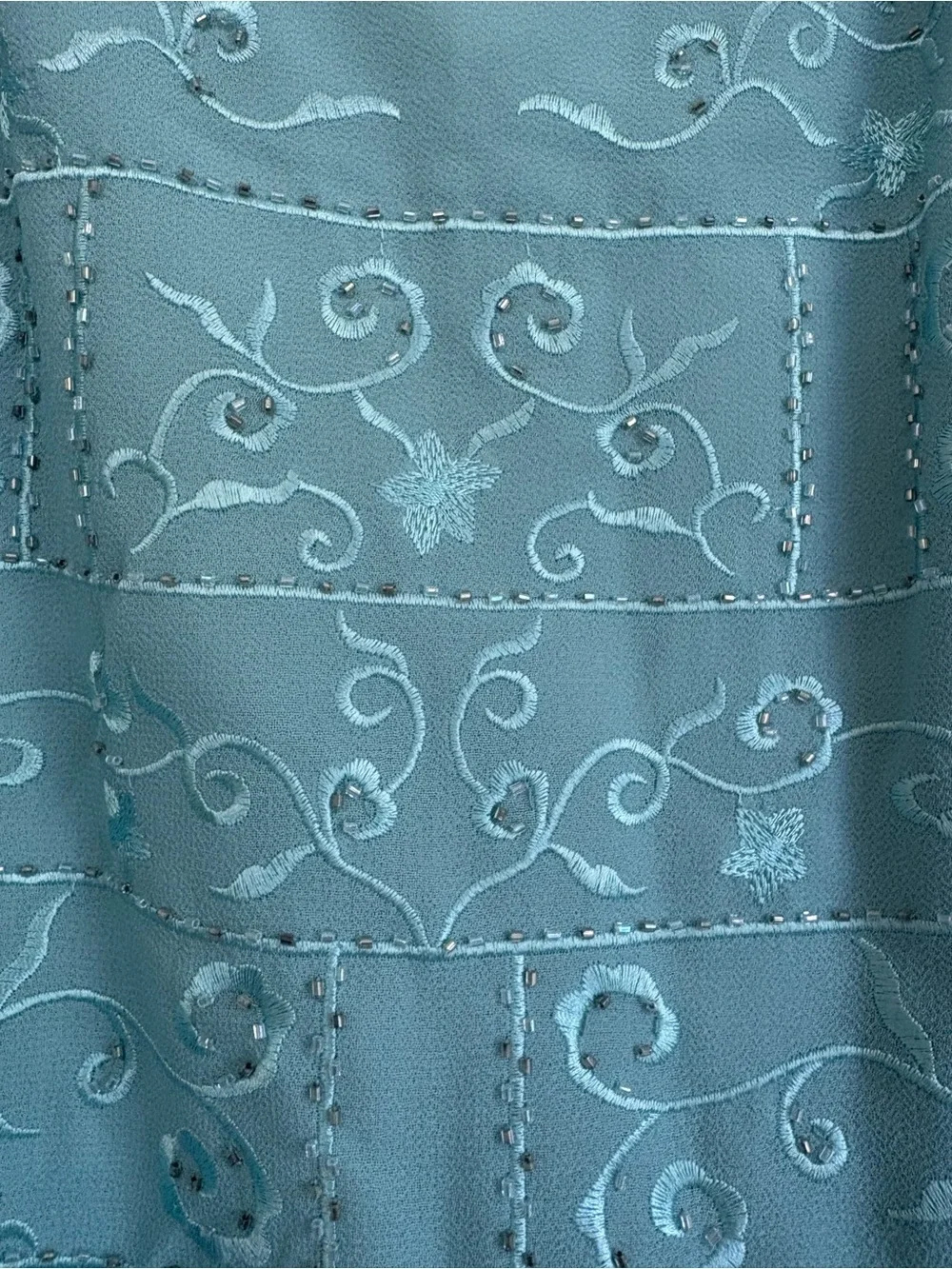 Coldwater Creek Light Blue Embroidered Evening Dress Matching Jacket NWT Sz 16